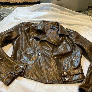 Bisou Bisou sheen look Moto jacket size L but runs small